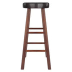 Tabourets de bar rembourrés 29" (lot de 2) – Bois massif finition noyer/espresso