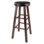 Tabourets de bar rembourrés 29" (lot de 2) – Bois massif finition noyer/espresso