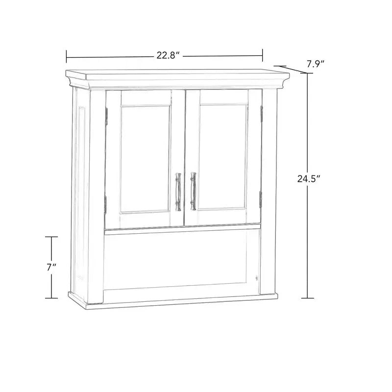 Meuble de rangement de salle de bain mural à deux portes – Armoire à pharmacie