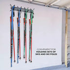 RaxGo Porte-skis mural, range 4 paires de skis et bâtons ou snowboards
