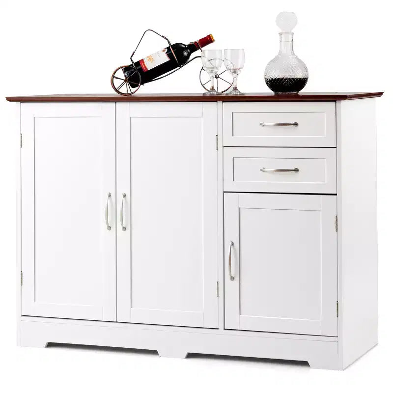 Costway Buffet, Armoire de Rangement de Cuisine avec 2 Tiroirs et 3 Portes