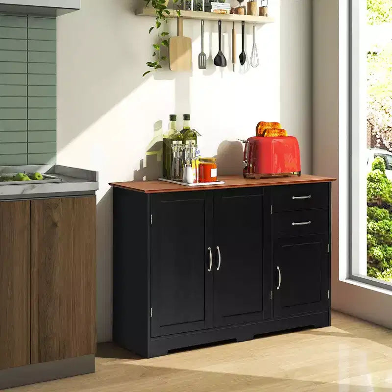 Costway Buffet, Armoire de Rangement de Cuisine avec 2 Tiroirs et 3 Portes