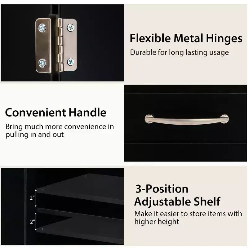 Costway Buffet, Armoire de Rangement de Cuisine avec 2 Tiroirs et 3 Portes