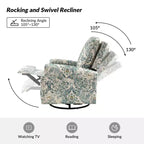 Lot de 2 fauteuils inclinables pivotants manuels traditionnels Pablo avec garnitures cloutées pour salon | KARAT HOME