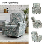Lot de 2 fauteuils inclinables pivotants manuels traditionnels Pablo avec garnitures cloutées pour salon | KARAT HOME