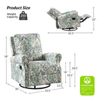 Lot de 2 fauteuils inclinables pivotants manuels traditionnels Pablo avec garnitures cloutées pour salon | KARAT HOME