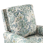 Lot de 2 fauteuils inclinables pivotants manuels traditionnels Pablo avec garnitures cloutées pour salon | KARAT HOME