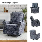 Lot de 2 fauteuils inclinables pivotants manuels traditionnels Pablo avec garnitures cloutées pour salon | KARAT HOME